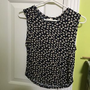 Navy floral tank top